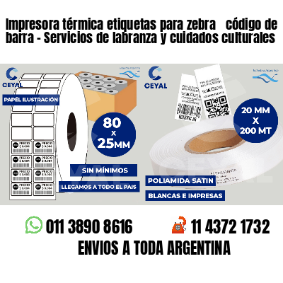 Impresora térmica etiquetas para zebra  código de barra - Servicios de labranza y cuidados culturales